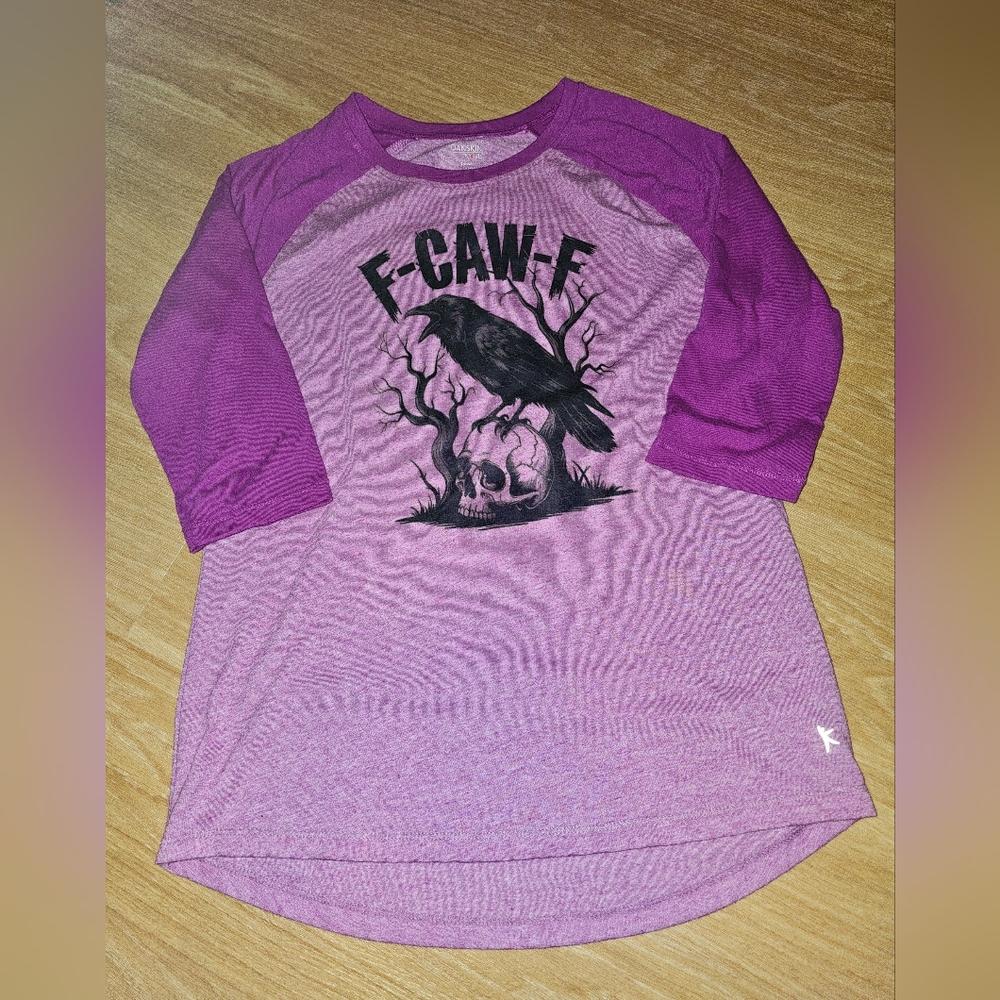 Baseball Tee Style Womens Custom Made Crow Design Shirt